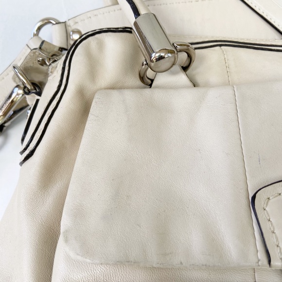 Coach Kristin Leather Satchel in Chalk (Ivory) D1093-14782 - Picture 11 of 15